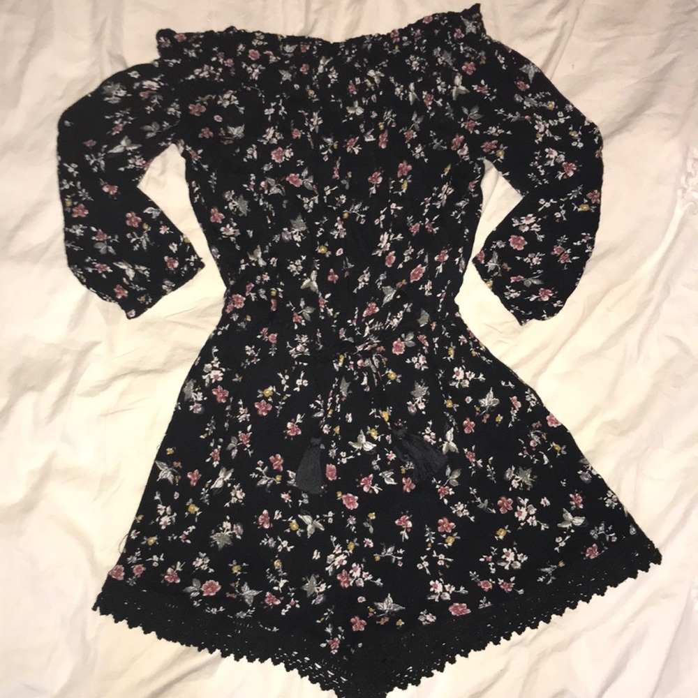 Off the Shoulder Floral Romper